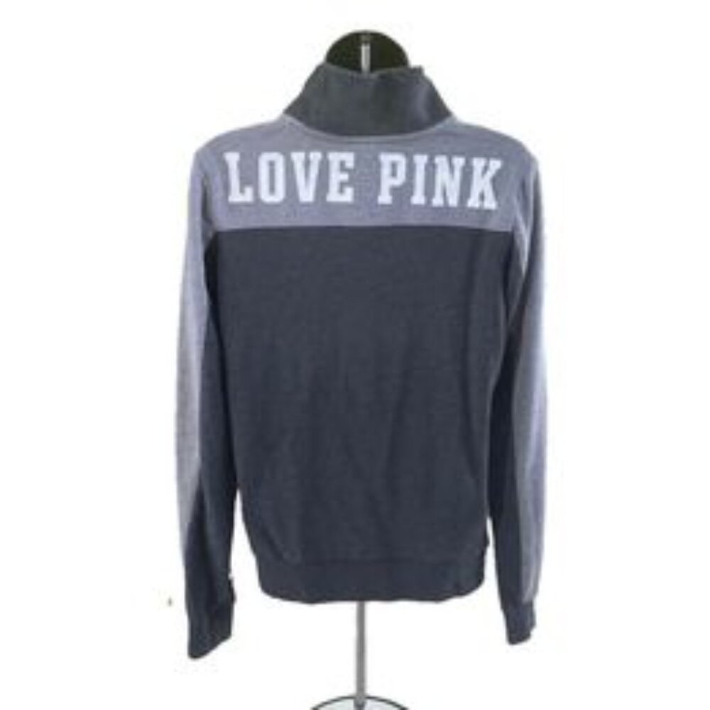 Victoria's Secret PINK Gray V-Neck 3/4 Sleeve T-Shirt - Size XS - Picture 3 of 3